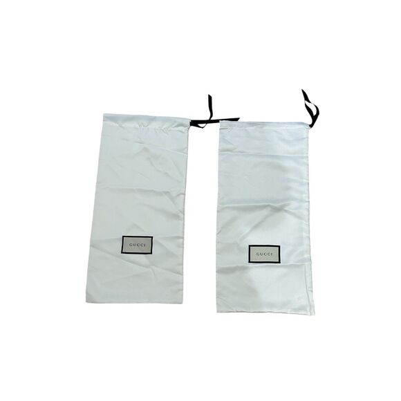 Authentic Gucci Dust Bags 8x18 White  Satin SET OF 2 - Picture 1 of 4